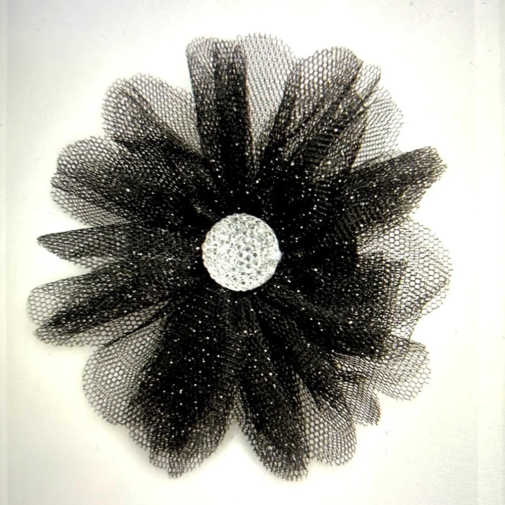 Glitter flower hair clip PLH